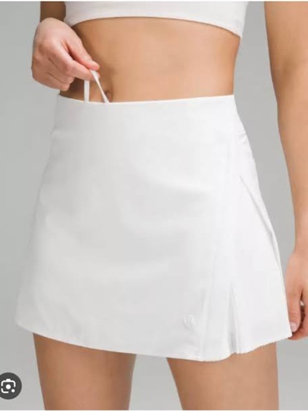 Lululemon Peek Pleat High-Rise Tennis Skirt in White
